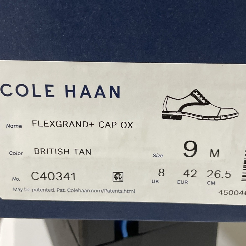 Cole Haan FlexGrand + Cap Toe Oxford Men's Sz 9 British Tan Leather NIB C40341 - Picture 7 of 7